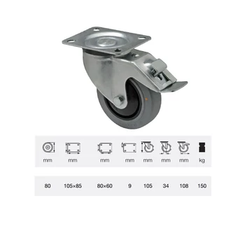 BPPC 0801 7100, antisztatikus, forgó-fékes kerék