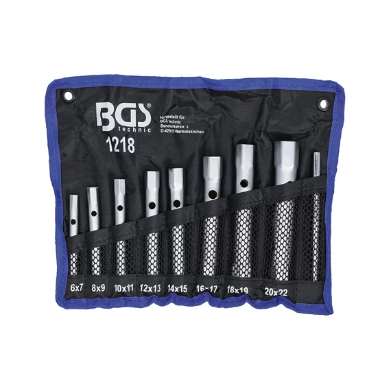 BGS Csőkulcskészlet 6x7 - 20x22mm, 9 darabos