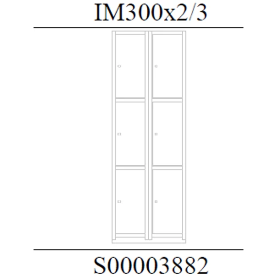 IM300x2/3 Három részre osztott öltozőszekrények